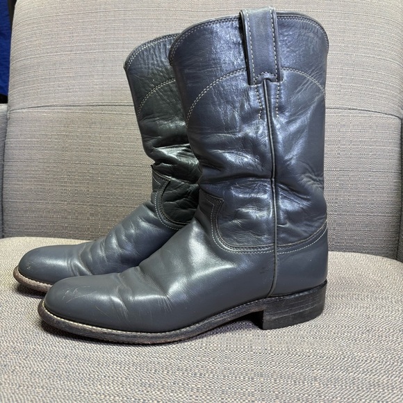 Justin Women’s Boots Gray Heeled Western Boots 7 1/2 - Picture 1 of 6